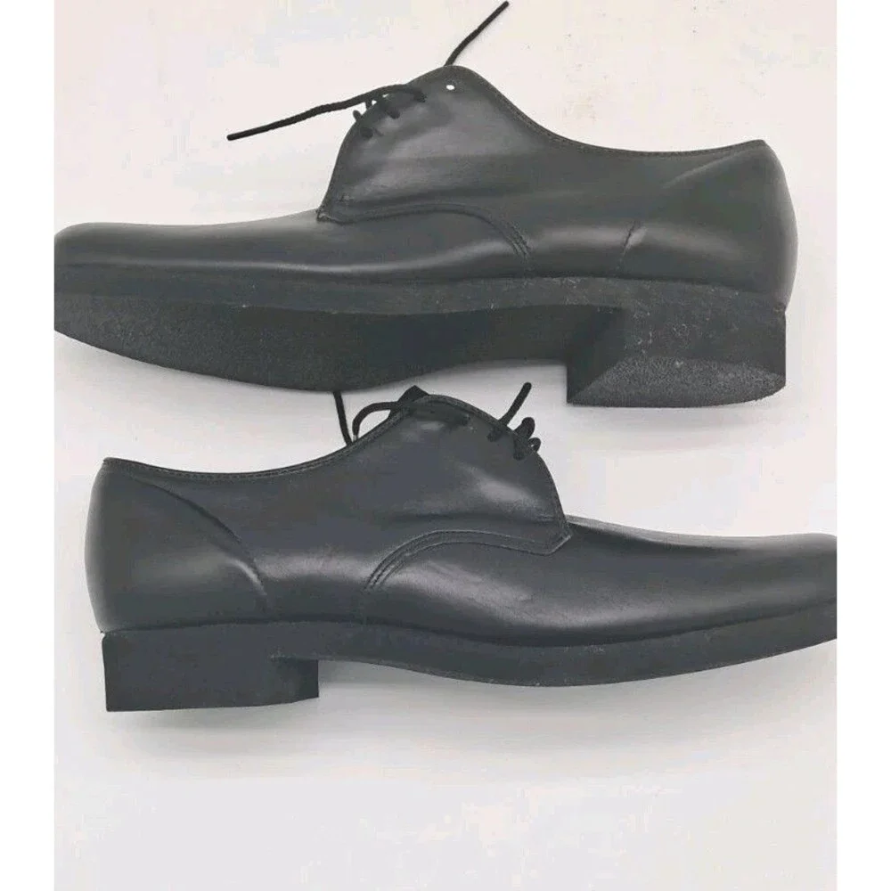 Vintage Bates Floaters Mens 10.5 Black Leather Derby Dress Shoes Comfort USA